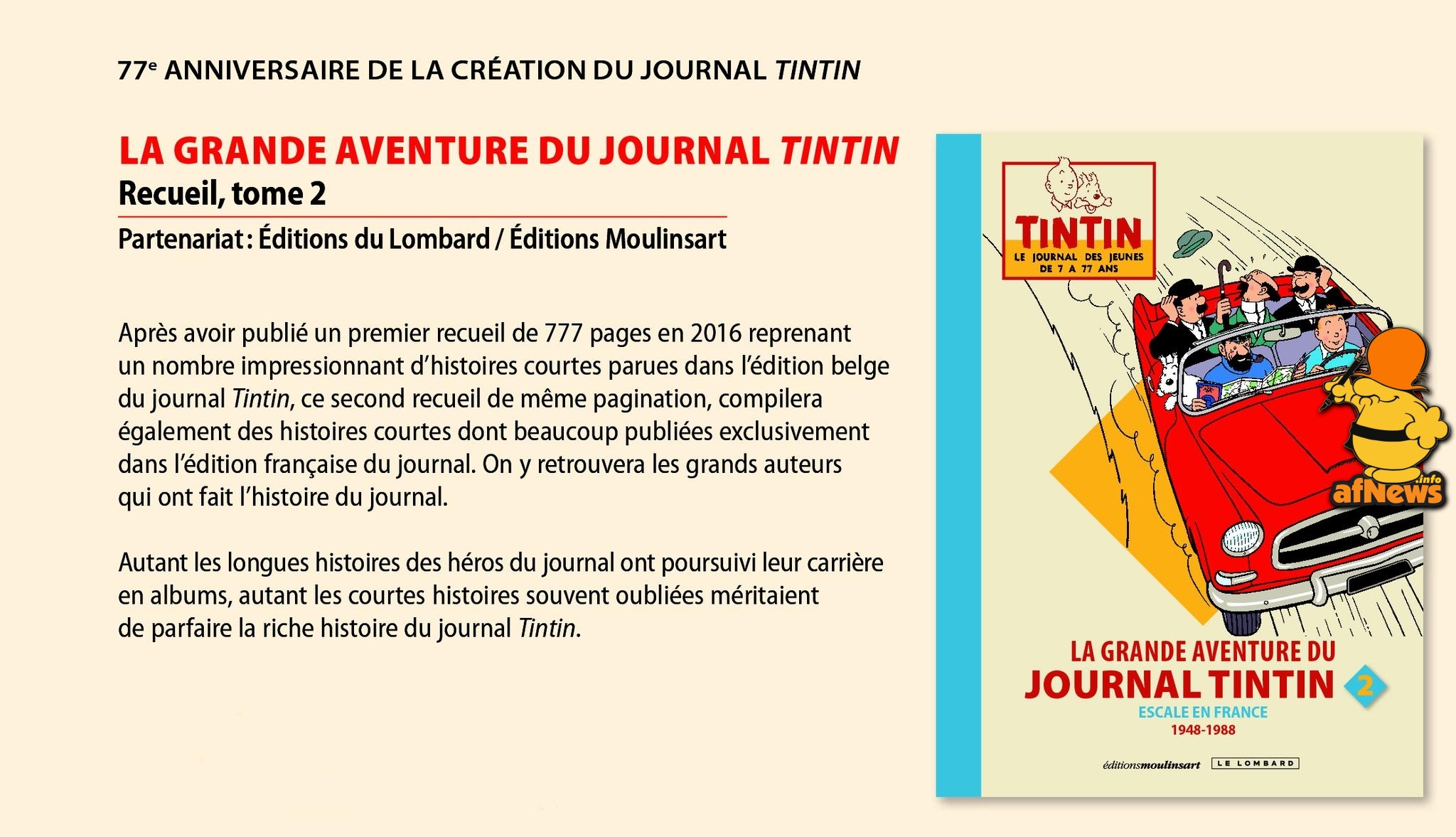 La grande aventure du journal Tintin Tome 2 : escale en France, 1948-1988