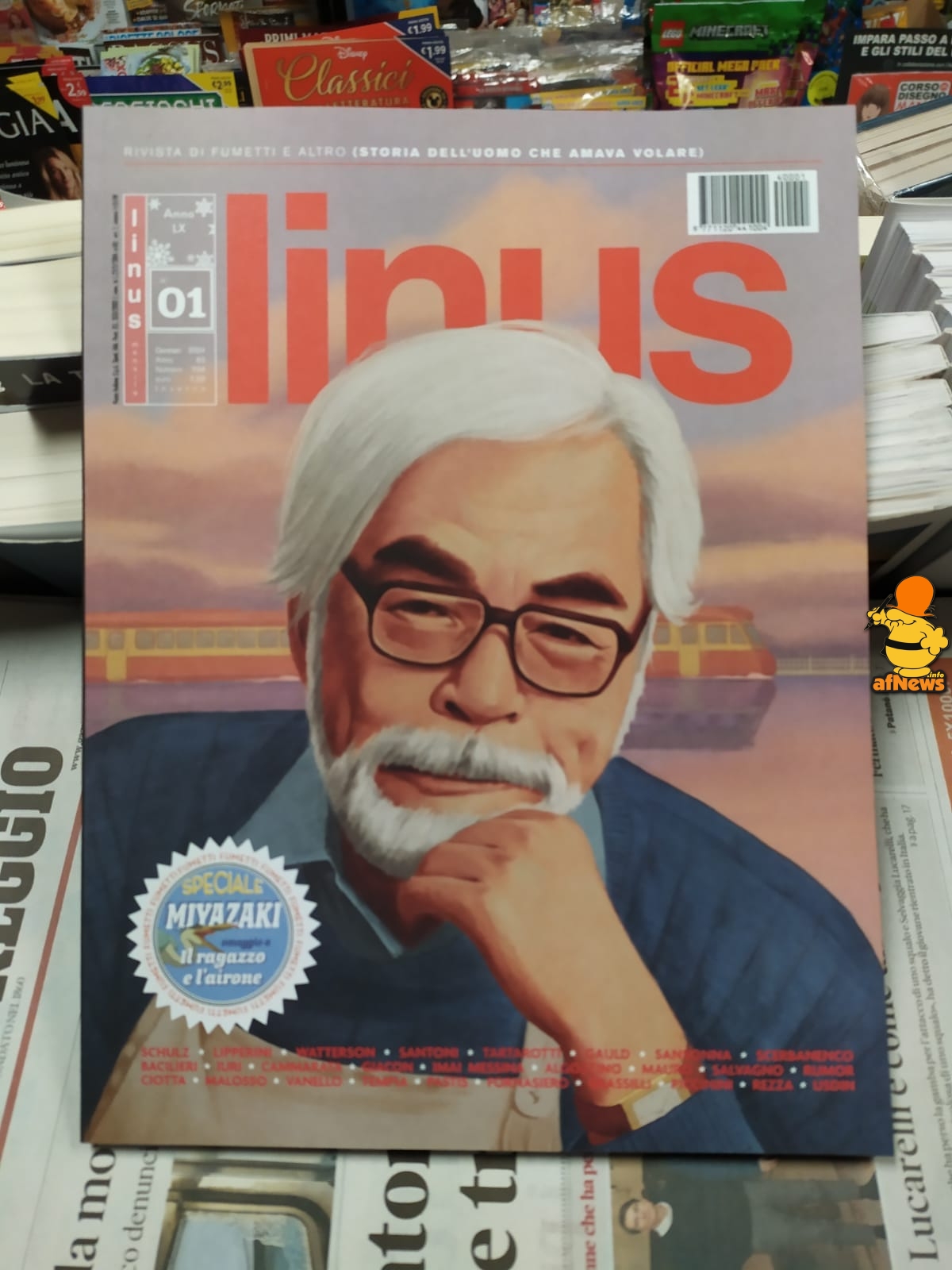 Linus apre il 2024 con un omaggio ad Hayao Miyazaki: l'uomo che amava  volare - afNews