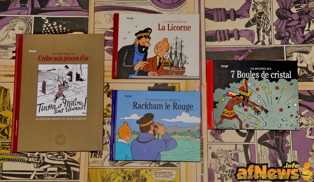 Tintin durante la guerra - sullo sfondo Crepax su Off-Side - foto Goria dalla serie Fumetto su Fumetto - click qui