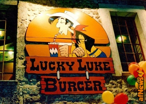 Il Lucky Luke Burger di Angoulême, in uno scatto di Gianfranco Goria di molti anni fa.